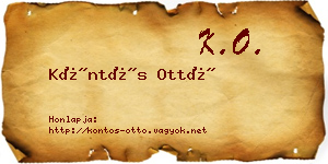 Köntös Ottó névjegykártya